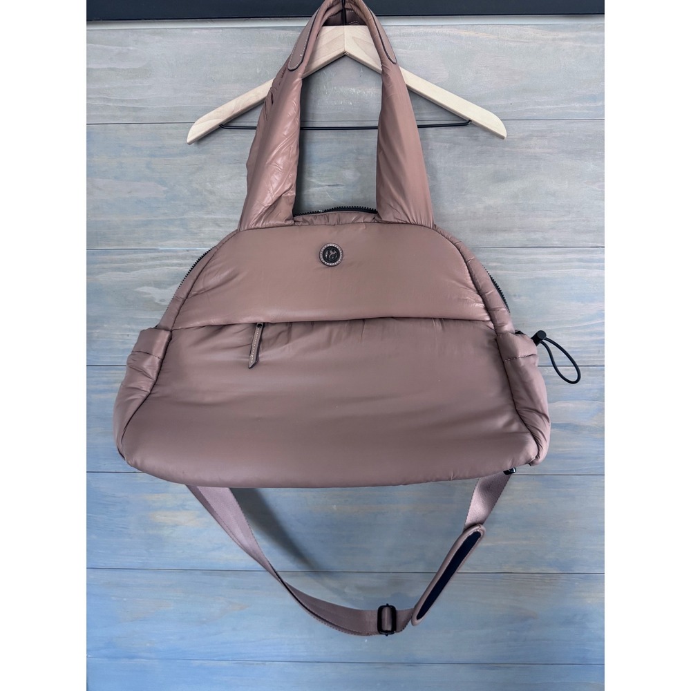 Joan & David Puffer Nylon Weekender Duffle Bag Mauve Travel Gym‎ Carry On Padded